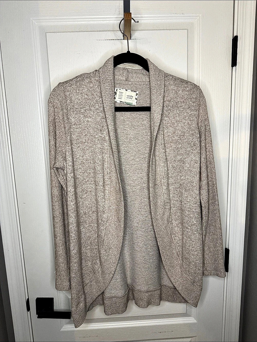 Saturday Sunday Open-Front Cardigan in Taupe